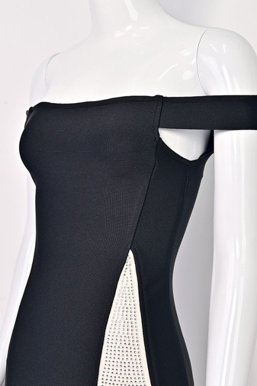 Sofie Off Shoulder Bodycon Dress - Classic Black