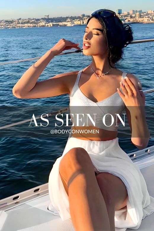 Woman wearing a figure flattering Ang Bandage Crop Top - Gold BODYCON COLLECTION