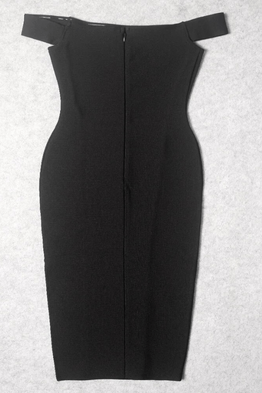 BODYCON COLLECTION Sofie Off Shoulder Bodycon Dress - Classic Black Womens Dresses and Apparel Online