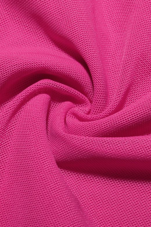 Woman wearing a figure flattering Brianna Bodycon Wrap Maxi Dress - Hot Pink BODYCON COLLECTION