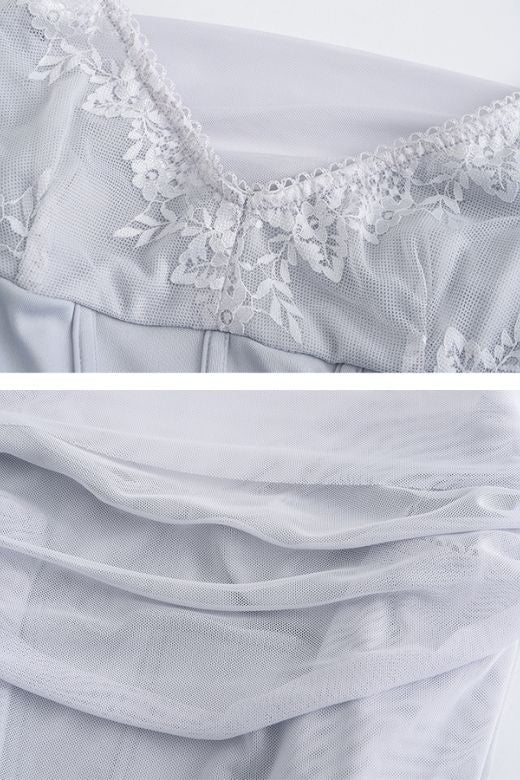 Woman wearing a figure flattering Brianna Bodycon Wrap Maxi Dress - Steel Grey BODYCON COLLECTION