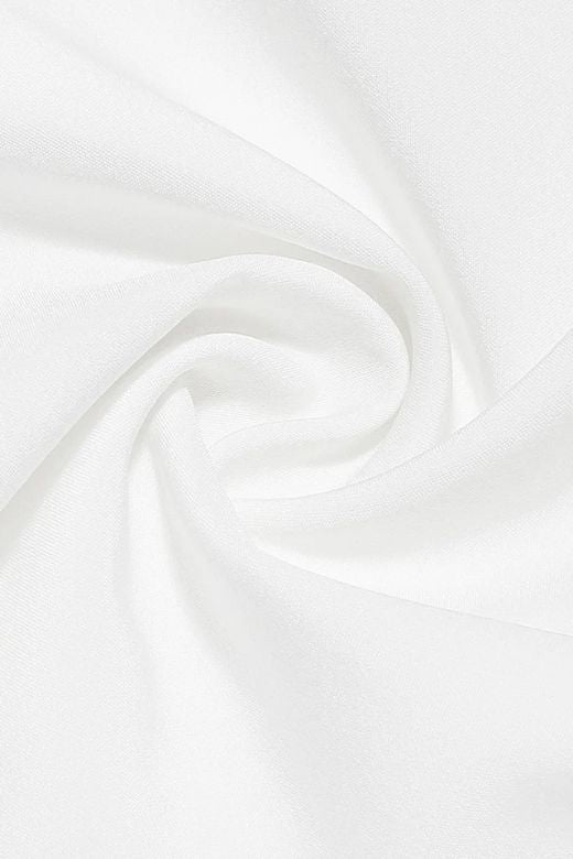 Woman wearing a figure flattering Celeste Bodycon Mini Dress - Pearl White BODYCON COLLECTION