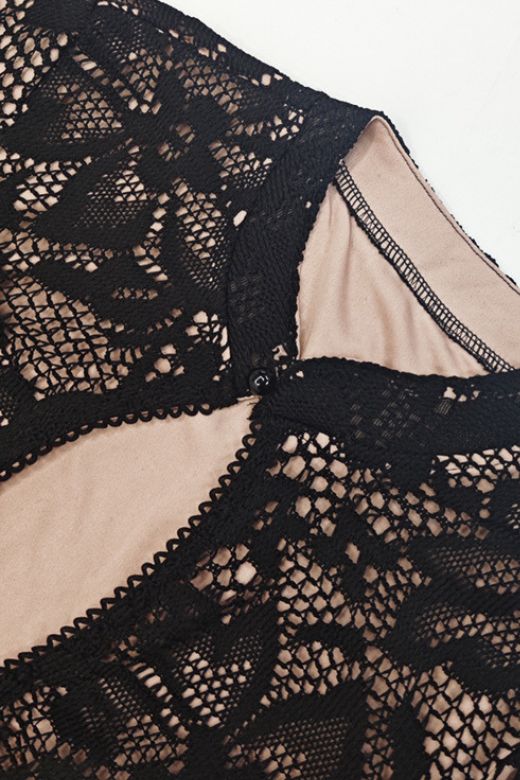 Woman wearing a figure flattering Charlotte Long Sleeve Bodycon Mini Dress - Classic Black BODYCON COLLECTION