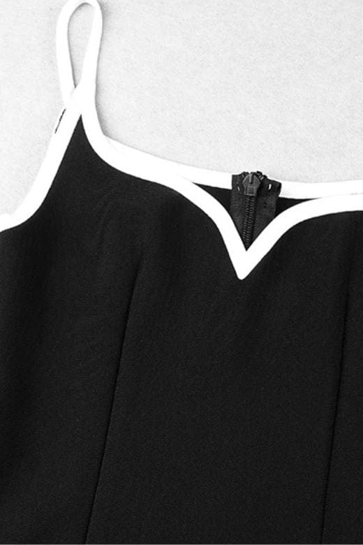 Woman wearing a figure flattering Dianne Bandage Maxi Dress - Classic Black BODYCON COLLECTION