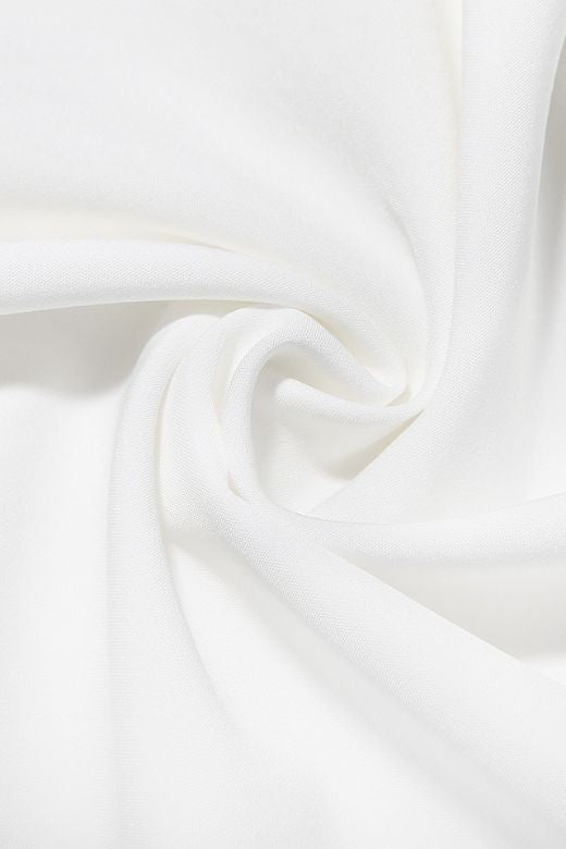 Woman wearing a figure flattering Everly Bodycon Day Midi Dress - Pearl White BODYCON COLLECTION