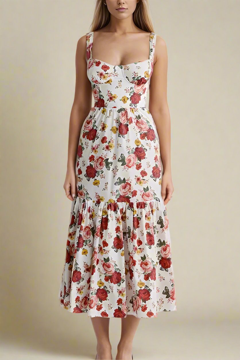 Woman wearing a figure flattering Imogen Bodycon Day Midi Dress - Red Wine BODYCON COLLECTION