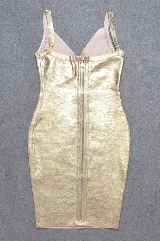 Statement gold bandage dress for glamorous party outfits
