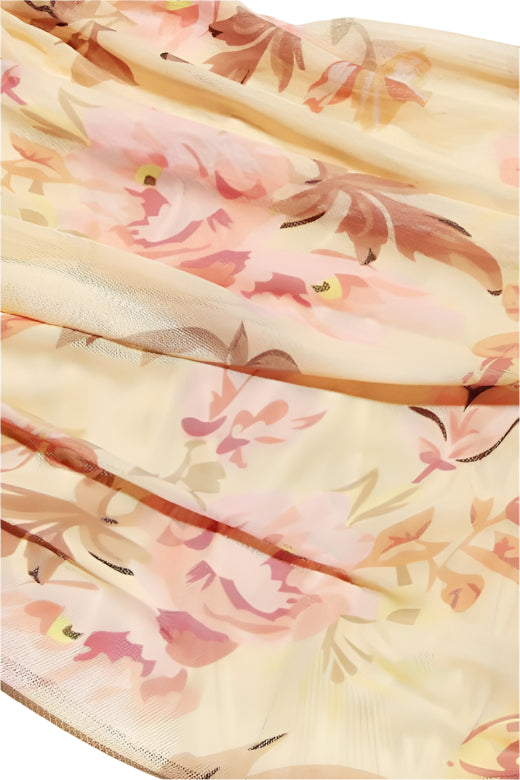 Woman wearing a figure flattering Margot Wrap Top and Maxi Skirt Outfit Set - Cream Yellow BODYCON COLLECTION