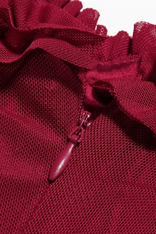 Woman wearing a figure flattering Noah Bodycon Wrap Midi Dress- Red Wine BODYCON COLLECTION