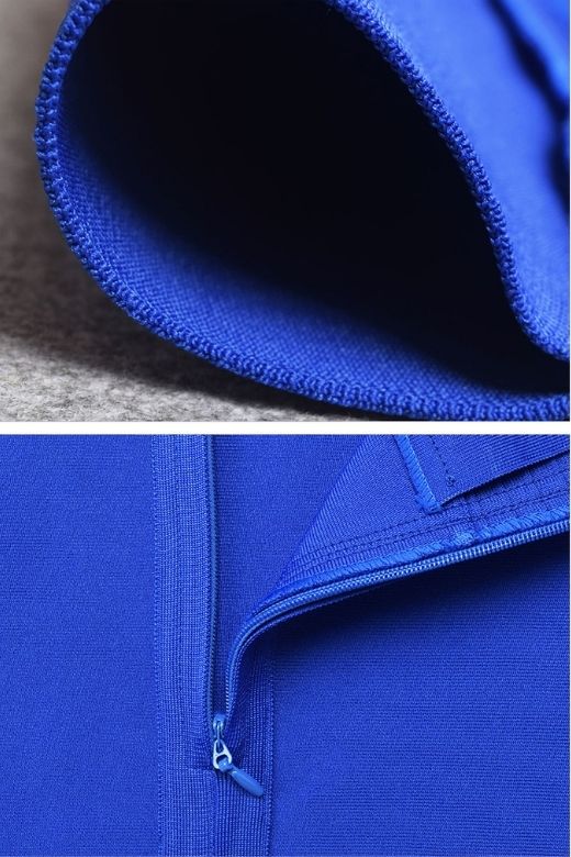 Woman wearing a figure flattering Pia Bandage Dress - Royal Blue BODYCON COLLECTION