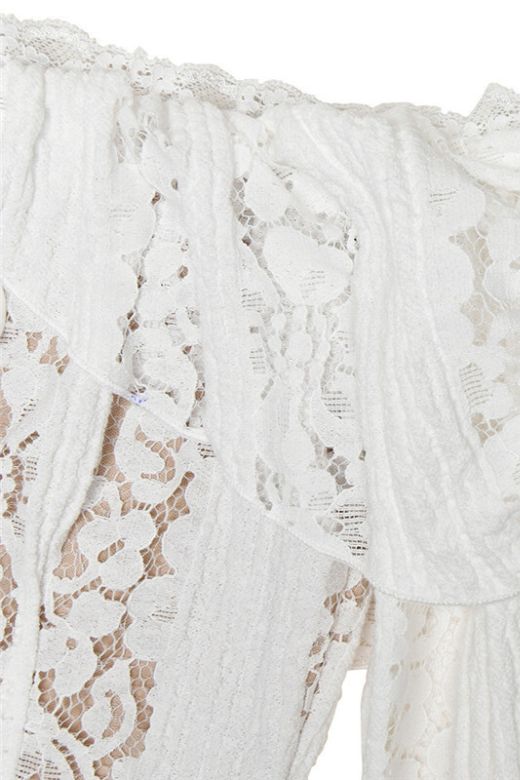 Woman wearing a figure flattering Rose Long Sleeve Bodycon Mini Dress - Pearl White BODYCON COLLECTION