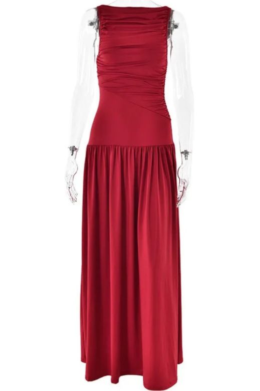 Woman wearing a figure flattering Saint Bodycon Wrap Maxi Dress - Chocolate Brown BODYCON COLLECTION Pty Ltd