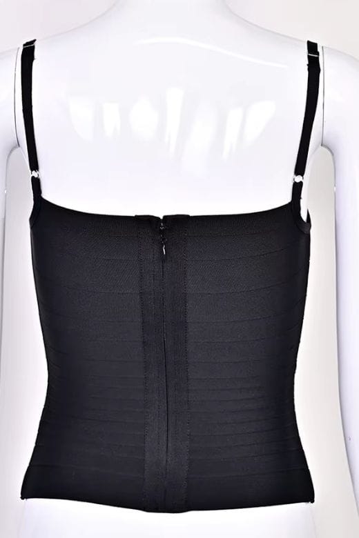 Woman wearing a figure flattering Scarlett Bandage Tank Top - White Pearl BODYCON COLLECTION Pty Ltd