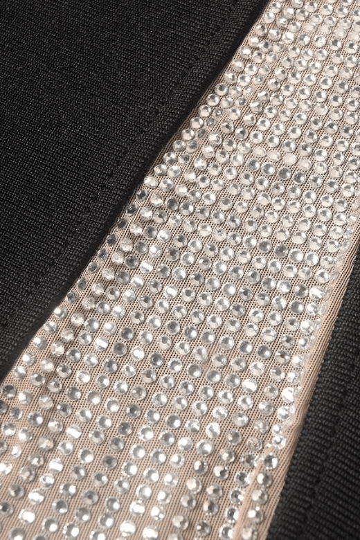 Woman wearing a figure flattering Sofie Off Shoulder Bodycon Dress - Classic Black BODYCON COLLECTION