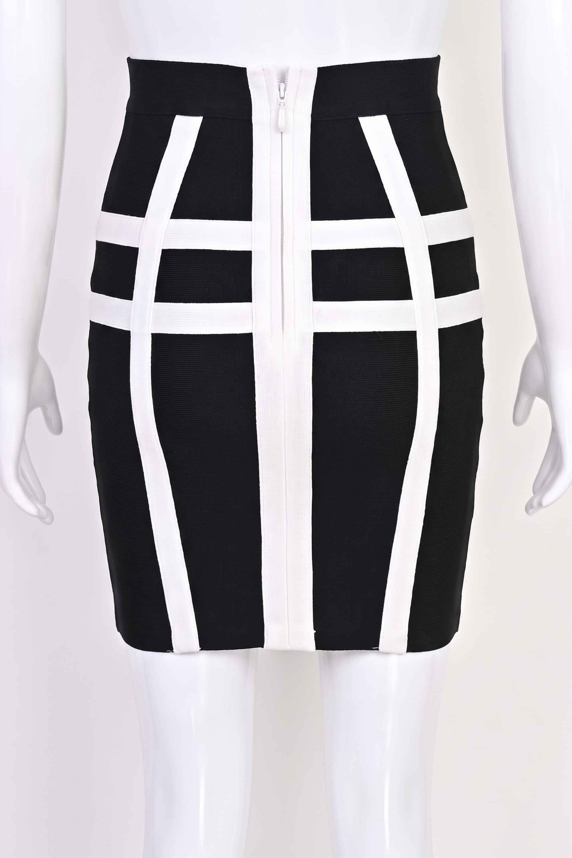 Woman wearing a figure flattering Suki High Waist Bandage Mini Skirt - Classic Black BODYCON COLLECTION Pty Ltd