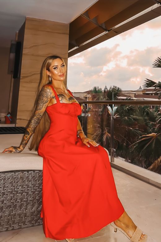 Woman wearing a figure flattering Taylor Bodycon Day Midi Dress - Baby Blue BODYCON COLLECTION