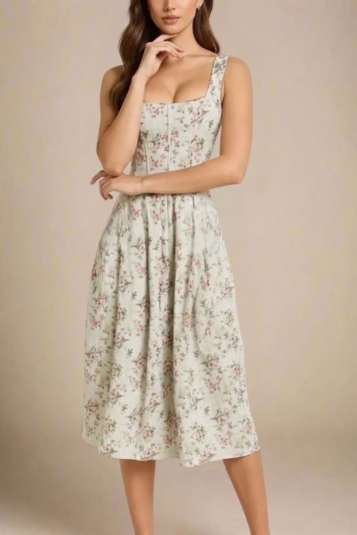 Woman wearing a figure flattering Willa Midi Dress - Mint Green BODYCON COLLECTION Pty Ltd