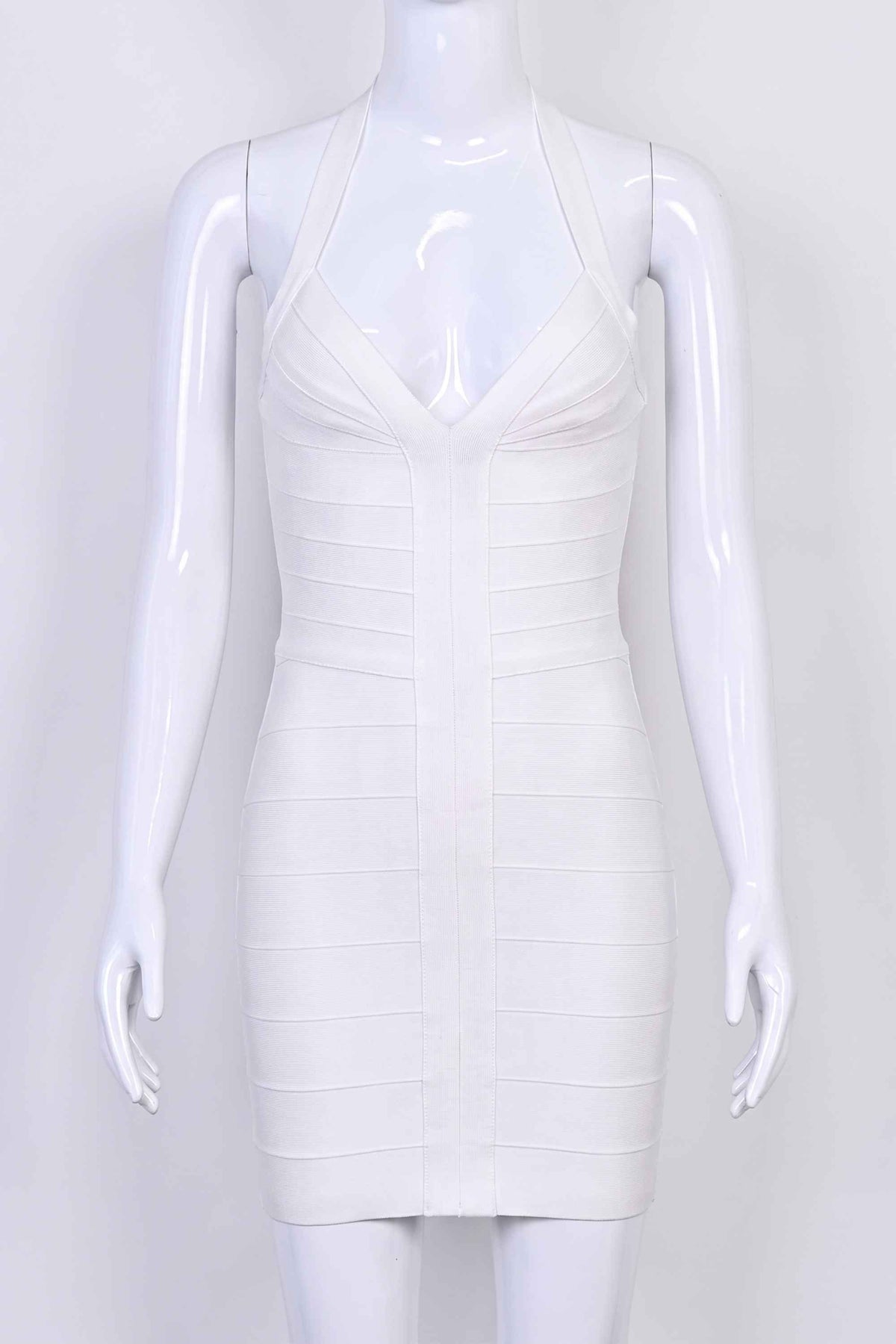 Jenna Bandage Mini Dress - White Pearl