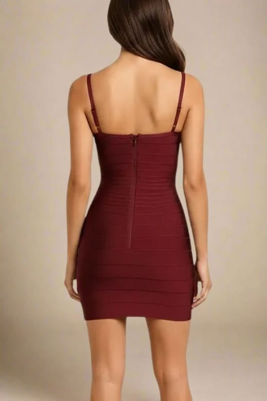 Scarlett Bandage Mini Dress - Red Wine