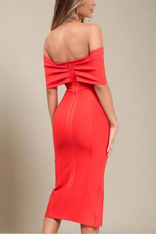 Kristina Bodycon Dress Dress - Lipstick Red