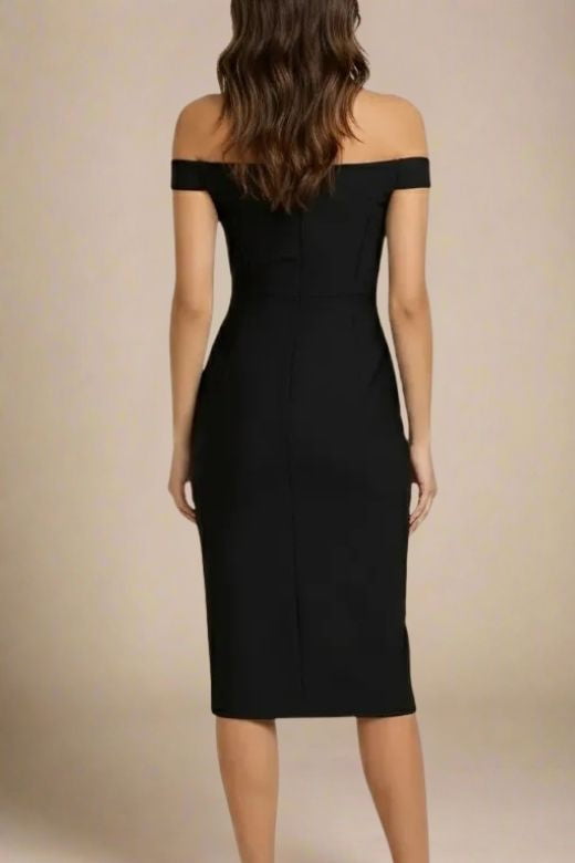 Sofie Off Shoulder Bodycon Dress - Classic Black