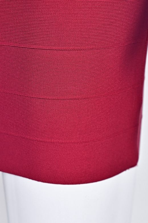 Woman wearing a figure flattering  Audrey Bandage Mini Dress - Cherry Red BODYCON COLLECTION Pty Ltd