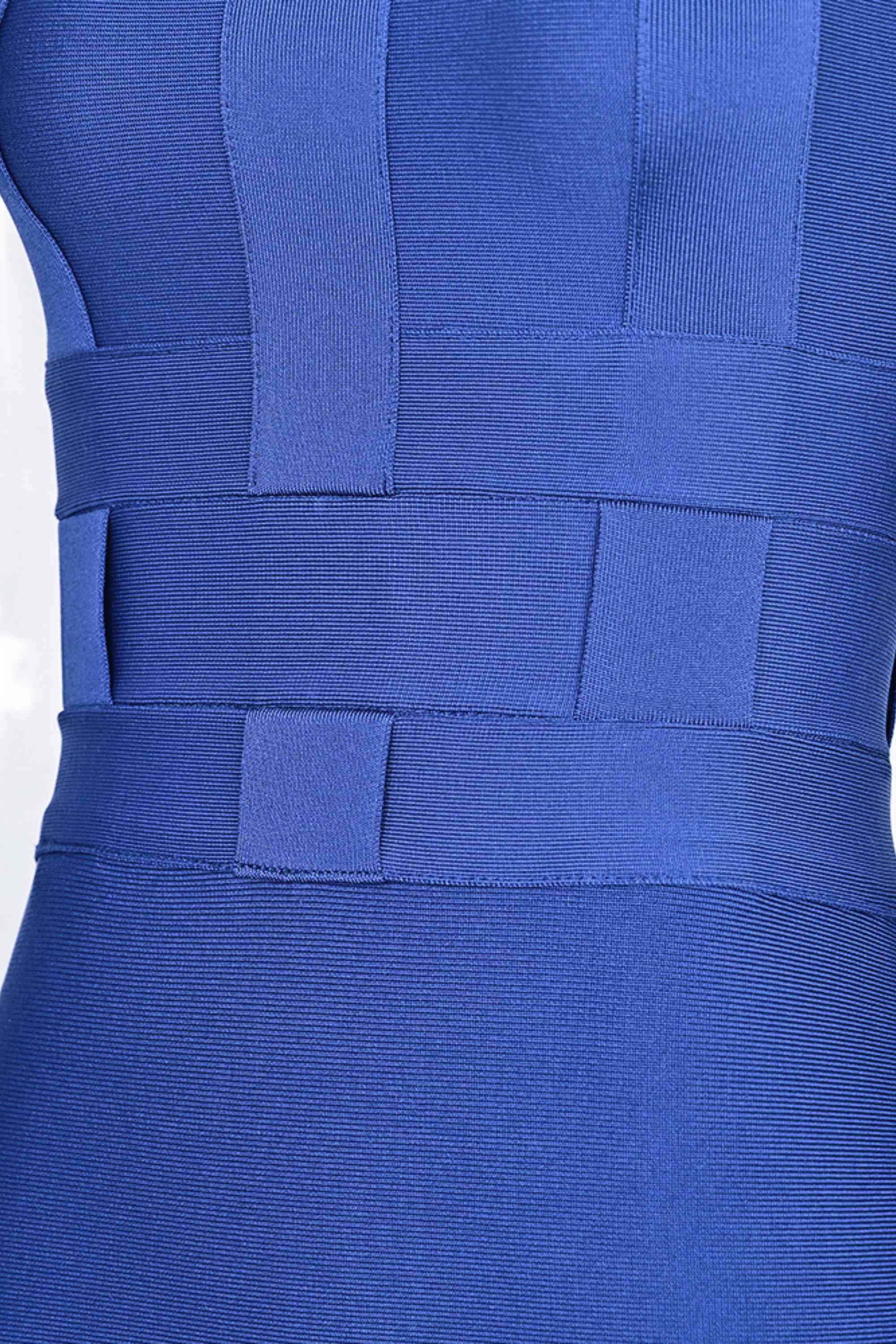 Woman wearing a figure flattering  Aurora Bandage Dress - Navy Blue BODYCON COLLECTION Pty Ltd