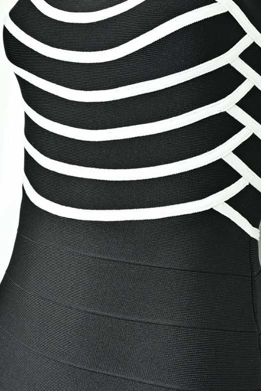 Woman wearing a figure flattering  Carter Bandage Maxi Dress - Classic Black BODYCON COLLECTION Pty Ltd