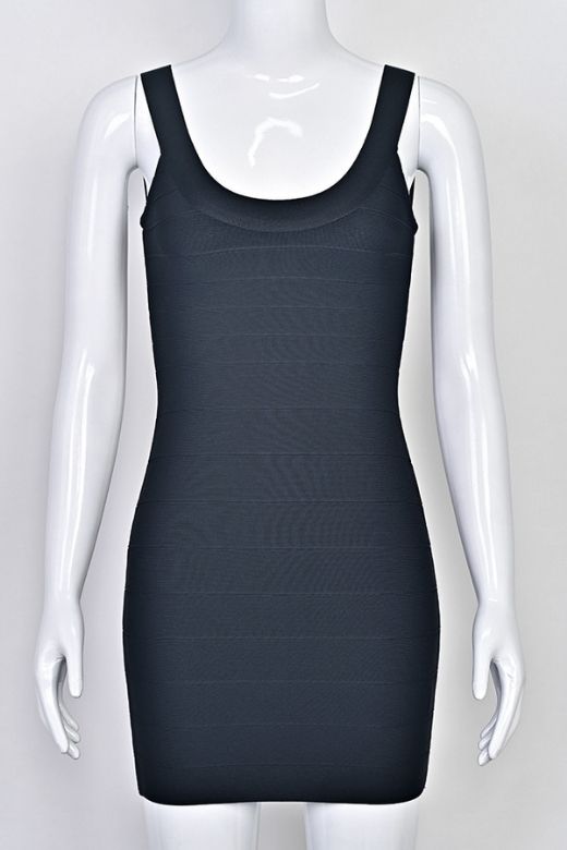 Woman wearing a figure flattering  Cindy Bandage Mini Dress - Classic Black BODYCON COLLECTION Pty Ltd