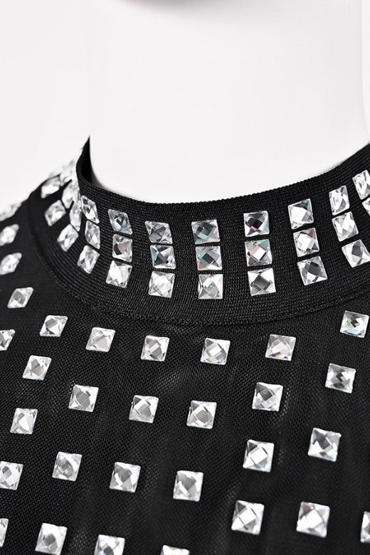 Woman wearing a figure flattering  Hazel Bodycon Dress - Classic Black BODYCON COLLECTION Pty Ltd