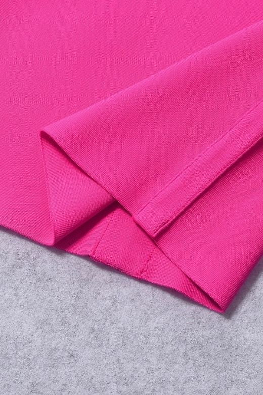 Woman wearing a figure flattering  Iris Bodycon Dress - Hot Pink BODYCON COLLECTION