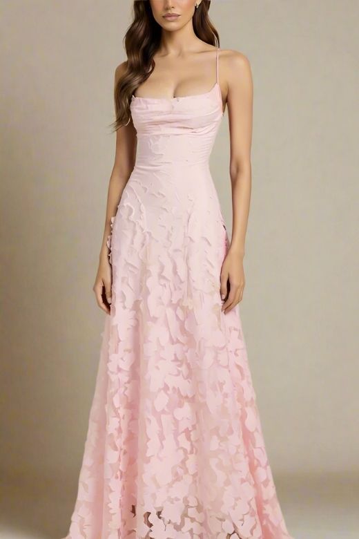 Woman wearing a figure flattering  Ivy Bodycon Maxi Dress - Dusty Pink BODYCON COLLECTION