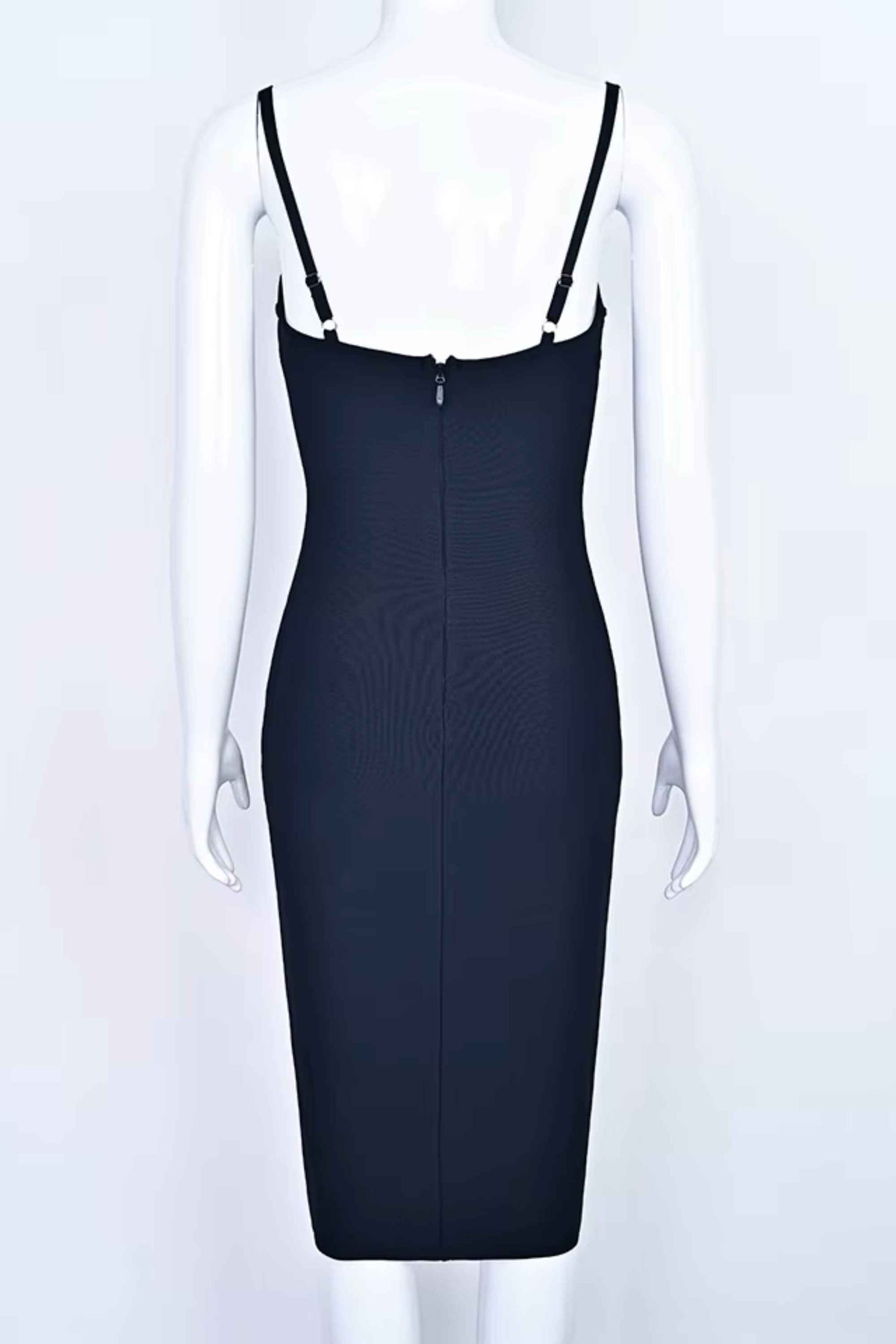 Woman wearing a figure flattering  Larissa Bodycon Dress - Classic Black BODYCON COLLECTION Pty Ltd