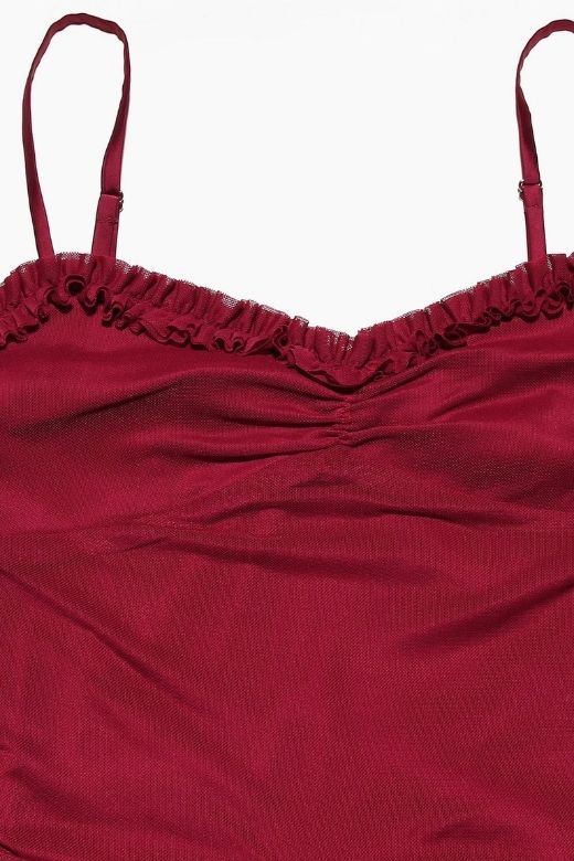 Woman wearing a figure flattering  Noah Bodycon Wrap Midi Dress- Red Wine BODYCON COLLECTION