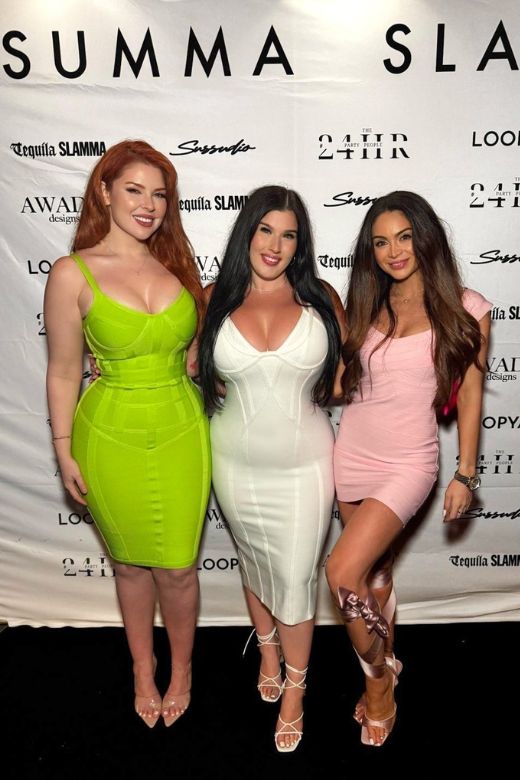 Woman wearing a figure flattering  Pip Bandage Corset Dress - Neon Green Bodycon Collection