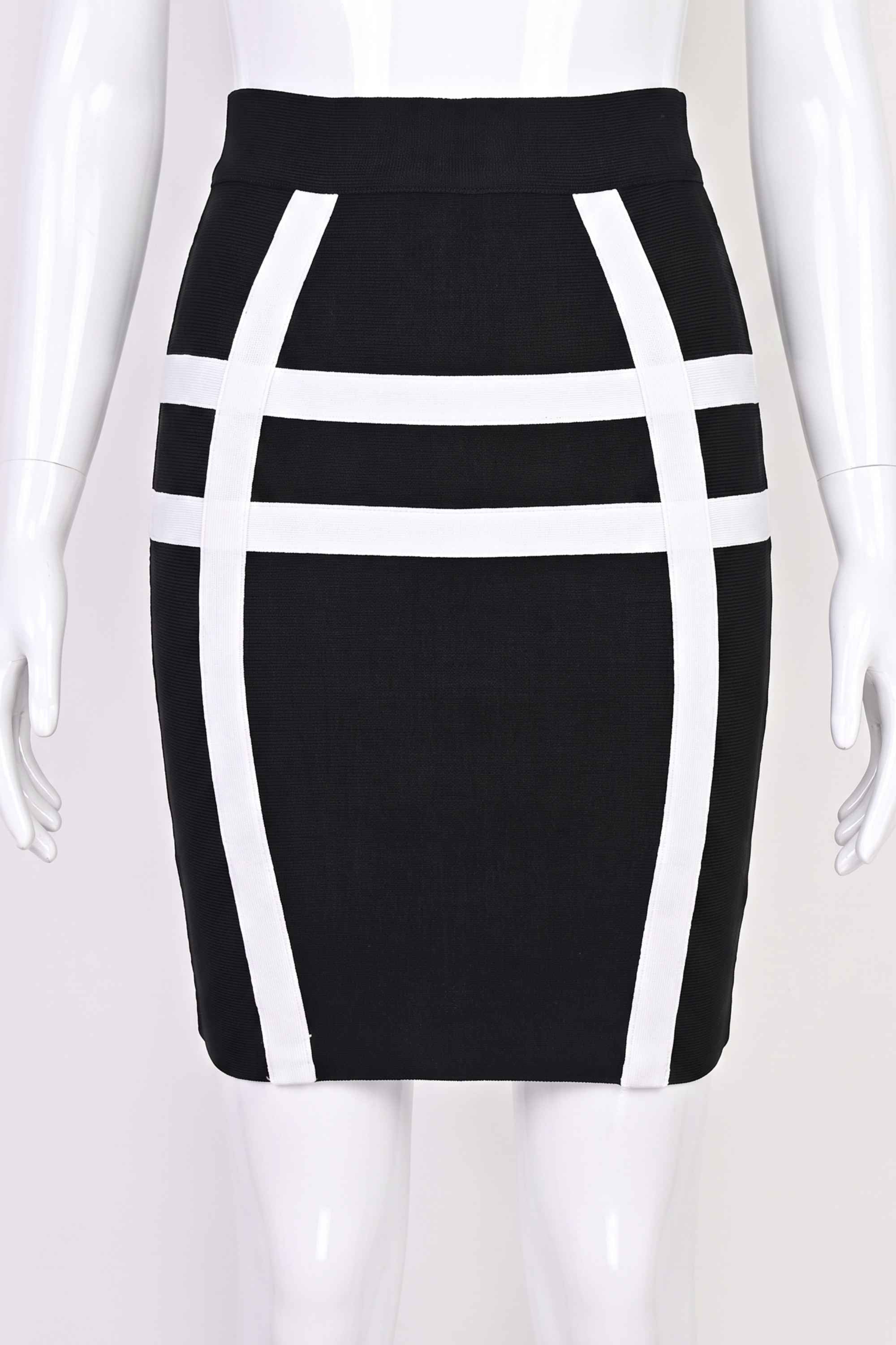 Woman wearing a figure flattering  Suki High Waist Bandage Mini Skirt - Classic Black BODYCON COLLECTION Pty Ltd