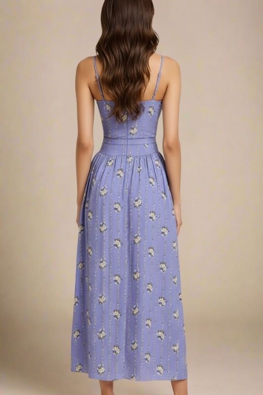 Woman wearing a figure flattering  Tasmin Midi Dress - Royal Blue BODYCON COLLECTION