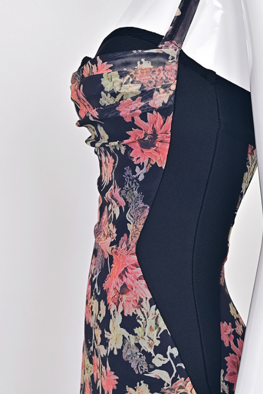 Woman wearing a figure flattering  Tate Bodycon Wrap Dress - Classic Black BODYCON COLLECTION Pty Ltd