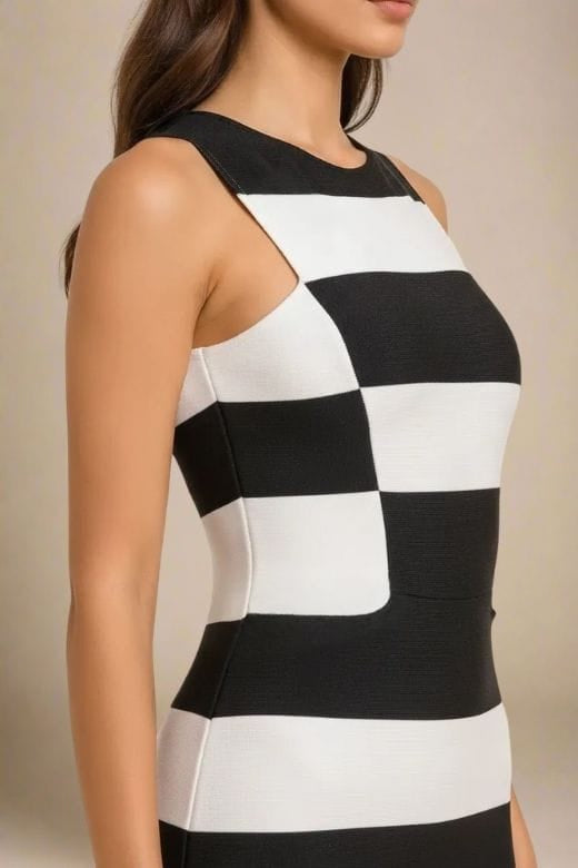 Woman wearing a figure flattering  Veronica Bodycon Mini Dress - Classic Black BODYCON COLLECTION Pty Ltd