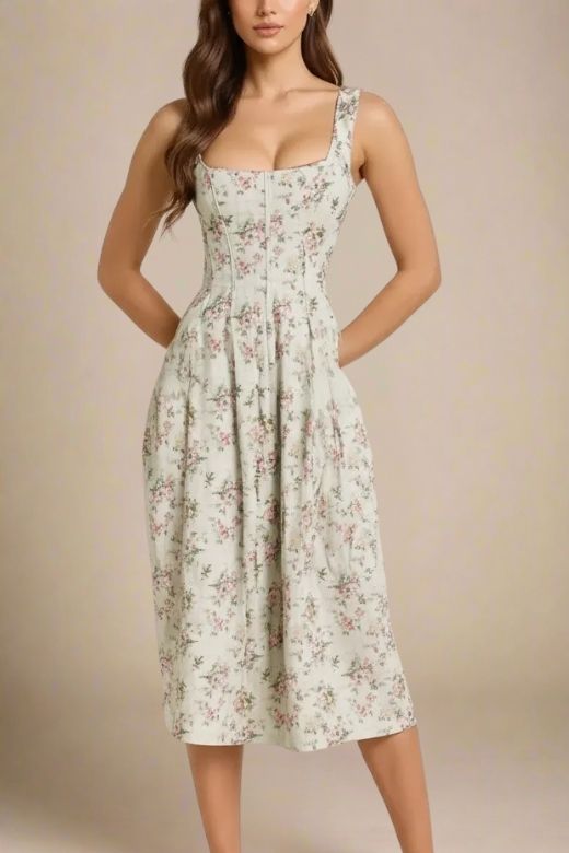 Woman wearing a figure flattering  Willa Midi Dress - Mint Green BODYCON COLLECTION Pty Ltd